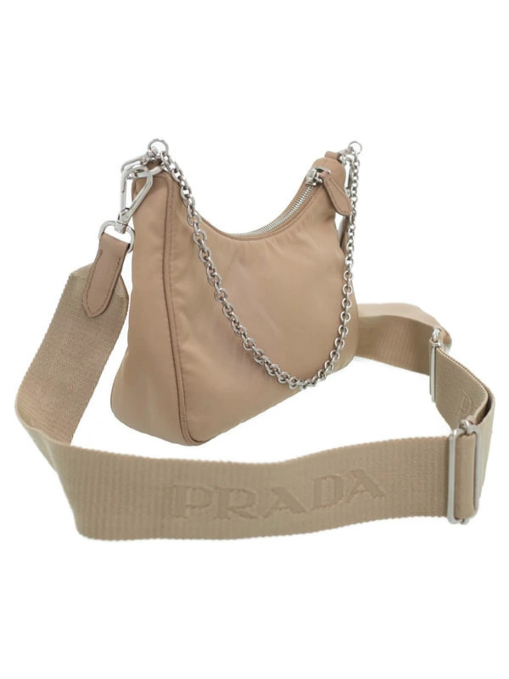 Prada beige 2005 ReNylon ReEdition Pink cameo bag